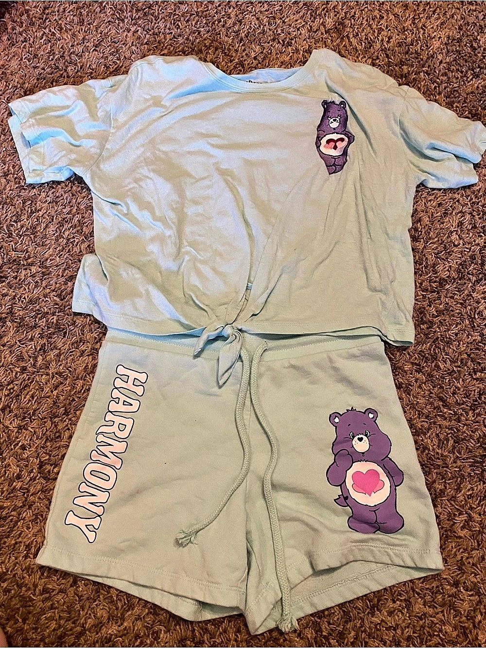 Care Bears matching set Graphic T-Shirt & Shorts Green